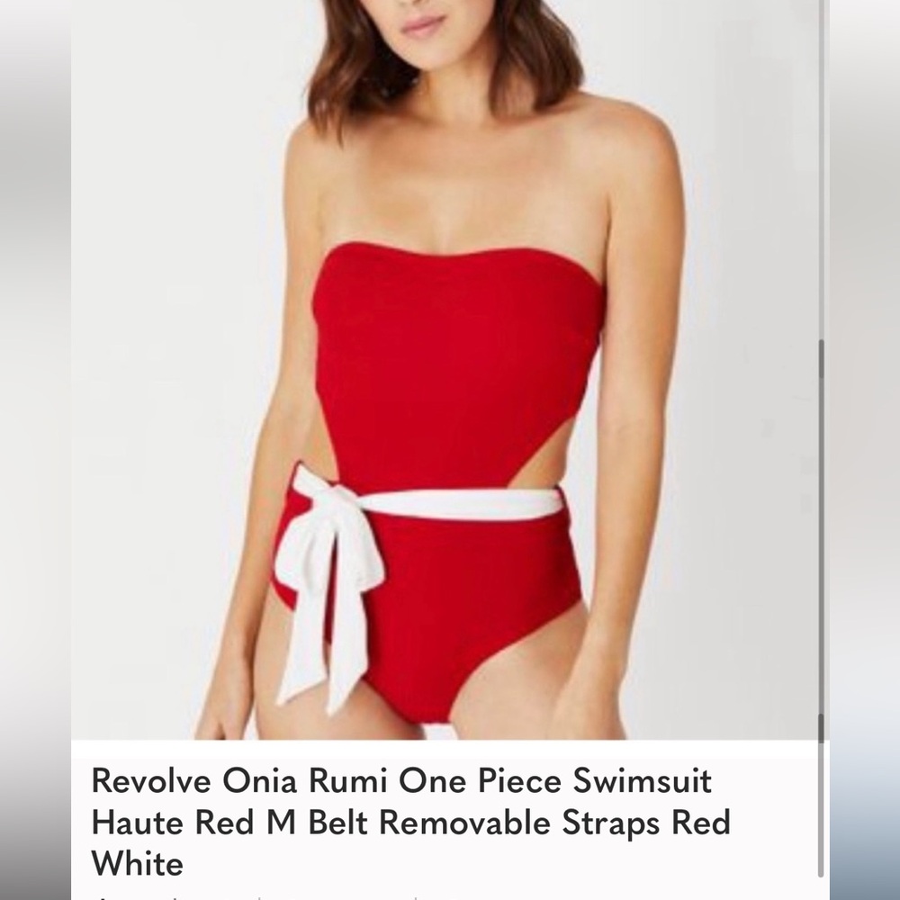 Onia Red and White One Piece Swimsuit